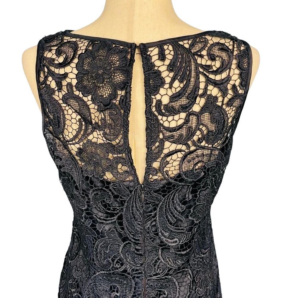 Adrianna Papell Special Occasion Navy Blue Lace Sleeveless Sheath Dress Size 8 - Picture 9 of 13